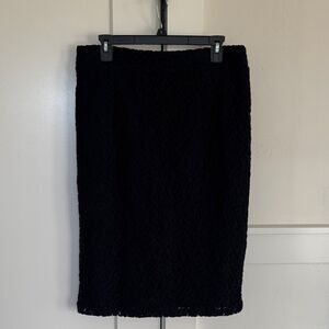 Coldwater Creek Elegant Black Lace Midi Skirt Classic Chic Women’s Size 12 EUC
